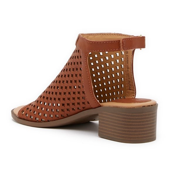 NINE WEST Dark Tan Kariana Heeled Sandal sz 2 - Picture 2 of 8